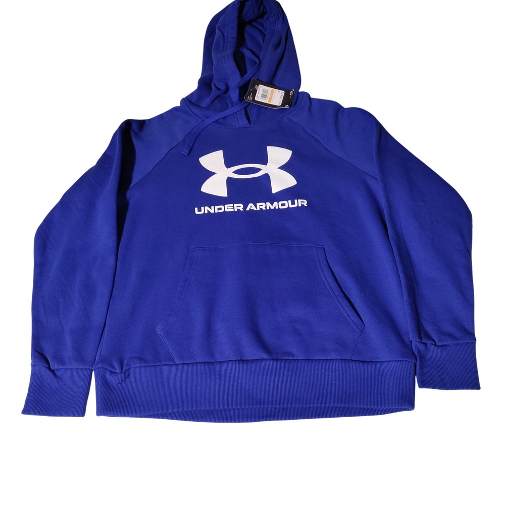 Under Armour Mens Rival Fleece Big Logo Hoodie Royal Blue 1379501 Small NWT